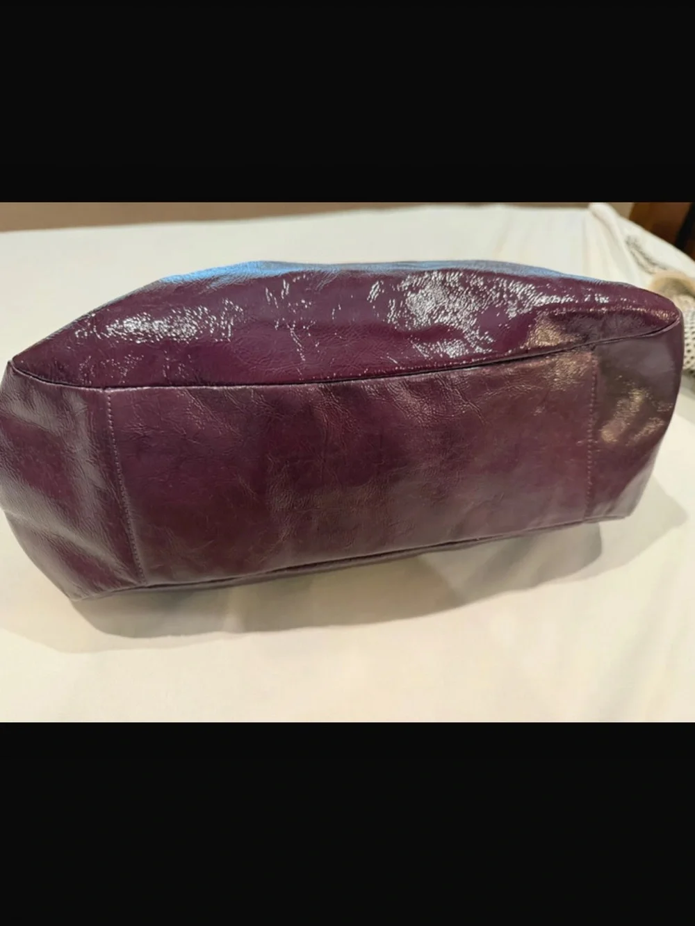 Coach Patent Leather Tote in Deep Plum